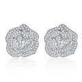 wholesale Metal material, elegant and high-end small luxury style camellia earrings, Instagram and Xiaohongshutrendy, exquisite and elegant rose ear accessories-0-4