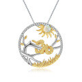 wholesale 925 Silver Chinese Style Zodiac Snake Pendant with Natural Gemstone Necklace-0-7