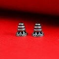 wholesale 925 Sterling Silver Buddhist Pagoda Bead Bracelet Handmade Red Rope Connector Bracelet Spacer Bead Tassel Cap Antique Style DIY Thai Silver Accessories-0-2