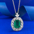 wholesale S925 Silver New Style Simulated Emerald 12*15mm Pendant for Women, the Joy of a Rich Lady, Hot Sale on Douyin-0-0