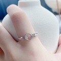 wholesale S925 Sterling Silver Fashion Minimalist Circle Half Twist Ins Style Ring Korean Version Niche Design Versatile Women's Ring-0-2