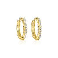 wholesale S925 Sterling Silver Geometric Square Earrings With Star-shaped Zircon, Fashionable And Light Luxury,。-E4802-Gold/Pair 925 Silver