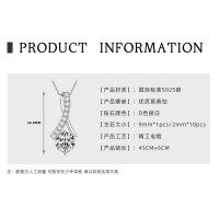 S925 Silver 3-Carat D Color Moissanite Teardrop Necklace Geometric Choker-3-carat Infinity Pendant [White Gold]  925 Silver