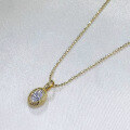 wholesale new 925 silver 5*7mm oval pendant necklace for women, stylish and versatile-0-1