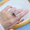 wholesale 925 Silver with Blue Sapphire 4*8mm Marquise Ring for Women,Ins Style with Diamond Accents, New Collection by Zhuozhifan Jewelry-0-3