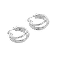 wholesale S925 Sterling Silver Korean Version Ins Indie Design Minimalist Luxury French Style Geometric Multi-layer Circle Earrings for Women-Silver 925 silver
