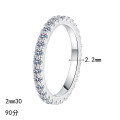 S925 Sterling Silver Full Moissanite Women's Starry Ring, Simple Unisex Band-0-3