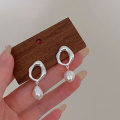 wholesale S925 Sterling Silver Women's Korean Booth Vintage Baroque Pearl Earrings New Stud Earrings-0-3