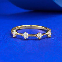wholesale S925 Gold-Plated Silver MinimalistIns Style Light Luxury Stackable Ring Band-R1175 Gold Bar Ring Size 8