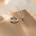 wholesale S925 Sterling Silver Diamond-Inlaid Wave-Shaped Ear Clasp Korean Fashion Ins Style Ear Cartilage Earring Jewelry M05417-0-3