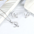 wholesale S925 Sterling Silver Jewelry Moon Cat Collarbone Necklace, Stylish and Versatile, Direct Factory Wholesale-0-4
