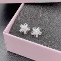 wholesale S925 Sterling Silver Fashion Swirl Bloom Exquisite Flower Stud Earrings for Women, Small Niche Minimalist Zircon Inlaid Ear Wholesale-0-0