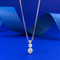 wholesale 925 Silver Three-Stone In-Line Diamond Necklace Pendant, New Arrival from Zhuozhifang Jewelry, Women's European and American Ins Light Luxury Style-0-5