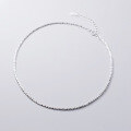 wholesale S925 Sterling Silver Full Sparkling Wave Choker Necklace, High-end Internet Famous Short Bare Chain Necklace D5448-0-3