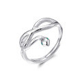 wholesale S925 Sterling Silver Personalized Snake Ring for Women, Minimalist Style, Exquisite Little Snake Adjustable Ring, Fashionable Niche Design-0-4