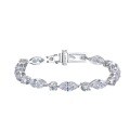 wholesale S925 Silver Full Simulated Diamond Emerald Cut Bracelet for Women, New Style,Ins Fashion Hot-Selling Accessory by MuJing Jewelry-0-4