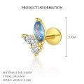 wholesale S925 Sterling Silver Wholesale Cross-border Light Luxury Sweet Design Zircon Earrings With Micro-set Color Zircons And Heart Shape-0-15