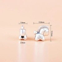 wholesale 999 Sterling Silver Hard Silver Pony "Money Right Away" Small Rocking Horse Horizontal Bracelet Handwoven DIY Crystal Accessory-I'll have money soon