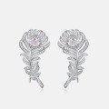 wholesale S925 Sterling Silver New Fashion Popular Flower High Carbon Diamond Earrings Women Small Batch Design Wholesale from Manufacturer-0-4