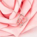 wholesale 18K white gold heart-shaped plain gold pendant, 14K rose gold chain, 9K yellow gold plain gold necklace gift-0-1