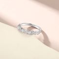 wholesale S925 Sterling Silver Cross-Border Women's Love Heart Ring, Small and Niche High-End Zirconia Row Ring, Light Luxury Wedding Ring-0-2