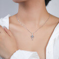 wholesale Sterling silver Cupid's arrow 1 carat D color moissanite necklace, versatile and unique design, luxury minimalist collarbone chain jewelry-0-2