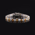 wholesale S925 Sterling Silver Cross-Border New White Topaz Tennis Chain 3/4/5/6mm with Natural Citrine Gemstone Bracelet-0-4