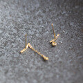wholesale AU375 9K Gold Irregular Drop Minimalist Earrings, Korean Wholesale Department-0-2