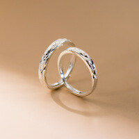 wholesale S925 Sterling Silver Fashion Minimalist Ins Style Straight Bar Satin Finish Full Starry Sky Ring Design Sense Hand Jewelry R02051-S925 silver couple ring for women Adjustable opening