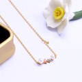 wholesale S925 Sterling Silver Summer New Item Pendant Necklace with Colorful Zircon Star Collarbone Chain, Drop Shipping-0-3