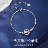 S925 Sterling Silver Moissanite Bracelet, Factory Direct, Women's Minimalist Design-D-color moissanite bracelet [with GRA certificate]  925 silver