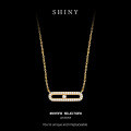 22K Gold S925 Sterling Silver Moissanite Light Luxury Fashion Pendant Necklace-0-4