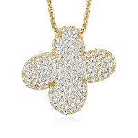 925 Silver Gold-Plated Letter Pendant Choker Necklace for Women-The letter X