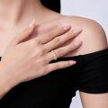 Sterling Silver Gold-Tone Non-Fading Ring, Fashion Cross-Border Live Sale, Fancy Moissanite-0-2