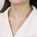 wholesale S925 Sterling Silver and 14K Gold Beaded Extendable Collarbone Chain, Factory Direct-0-3