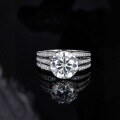 wholesale S925 Sterling Silver 5ct Moissanite Women's Ring 5 Carat High-End Craftsmanship Edition Moissanite New Moon Pupil Ring Wholesale-0-1