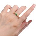 wholesale S925 Gold-Plated Silver 4*5mm Green Diamond Ring, European and American New Style, Elegant and Fairness-Enhancing Women's Ring-0-4