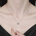 S925 Sterling Silver Moissanite Eight-Claw Necklace, Women's Korean Minimalist Pendant Collarbone Chain-0-1