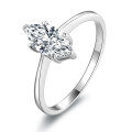 Metal Heart-Cut Zirconia Women's Split Shank Solitaire Ring, Light Luxury Cross-Border Hot-Style Wholesale-0-10