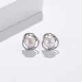 wholesale 925 Sterling Silver Pearl Earrings New Ear Studs Light Luxury High-End Freshwater Pearl Earrings for Women Mother's Style-0-1