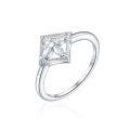 wholesale S925 silver European and American personality square diamond pure silver women's ring cold style marquise zircon four-leaf clover ring high version-0-4