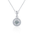 S925 Sterling Silver Moissanite Pendant Heart Necklace-0-3