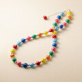 wholesale S925 Sterling Silver Fresh Sweet Ins Style Niche Design Exquisite Minimalist Colorful M Bean Necklace Y02004-0-4