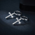 wholesale 925 Silver Amazon Bestseller Hip-Hop Style Cross D Color VVS Moissanite Stud Earrings Unisex-0-1