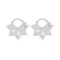 wholesale S925 sterling silver 764 Korean version small and unique ins minimalist style elegant round bead edge maple leaf design earrings for women-0-5