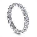 wholesale S925 Sterling Silver Wave Women's Fashion Trendy Ring European and American Best-Seller Full Diamond Eternity Band-0-4