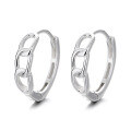 wholesale S925 Sterling Silver Geometric Irregular Hoop Hollowed-out Ear Clasp for Women, Versatile for Fashion, Commute, and Casual Style-0-4