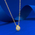 wholesale S925 Gold-Plated Silver Bohemian Style Pear-Shaped Teardrop Pendant, Small and Minimalist, Versatile for Daily Wear-0-1