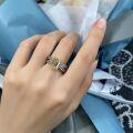 wholesale 925 Silver Shipei Jewelry Simulated Diamond Ring Women's Luxurious 3 Carat Emerald Cut Rectangle Flat 7*9mm-0-3