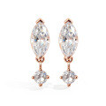 Sterling Silver Minimalist Moissanite Waterdrop Dangle Earrings-0-6